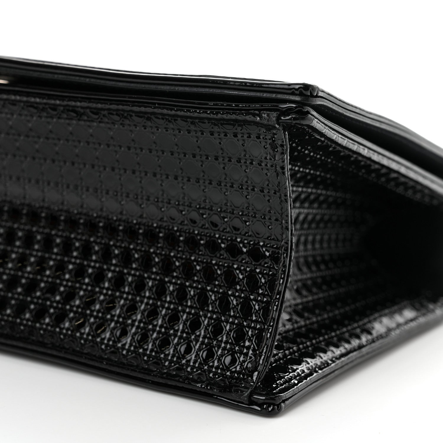 Christian Dior Metallic Patent Micro-Cannage Medium Diorama Flap Bag Graphite 11 of 11