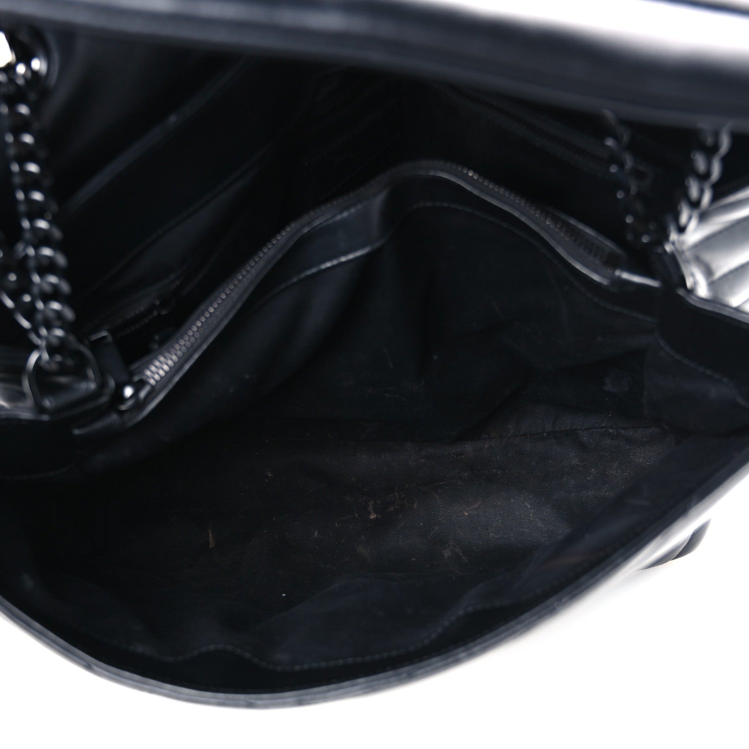 Saint Laurent Calfskin Y Quilted Monogram Monochrome Large Loulou Chain Satchel Black 5 of 11