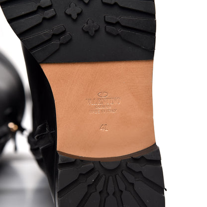 Valentino Garavani Calfskin Knee High Buckle Boots 41 Black 6 of 7