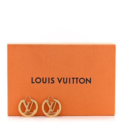 Louis Vuitton Metal Small Louise Hoop Earrings Gold 6 of 6