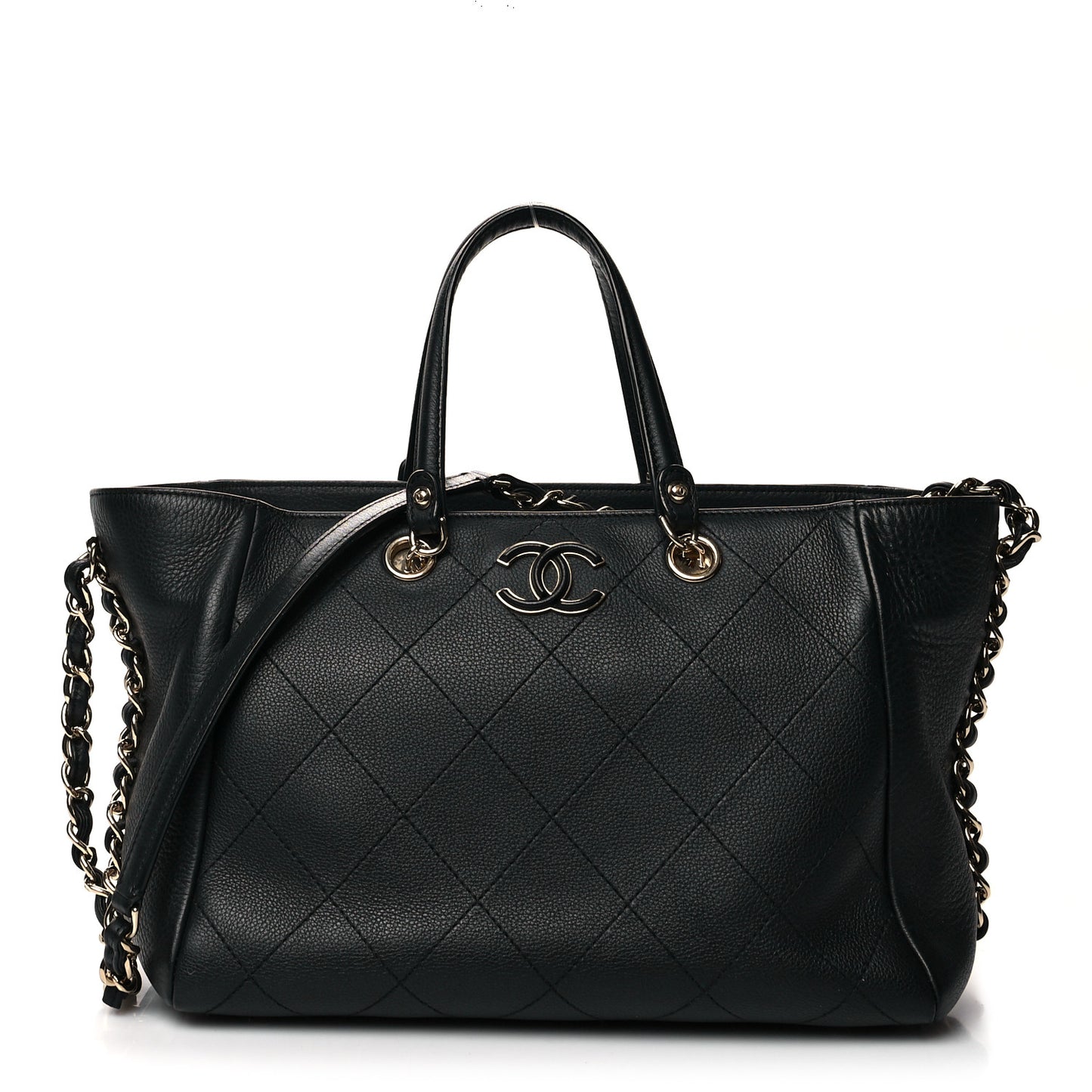 Bullskin Stitched Small Shopping Tote Black