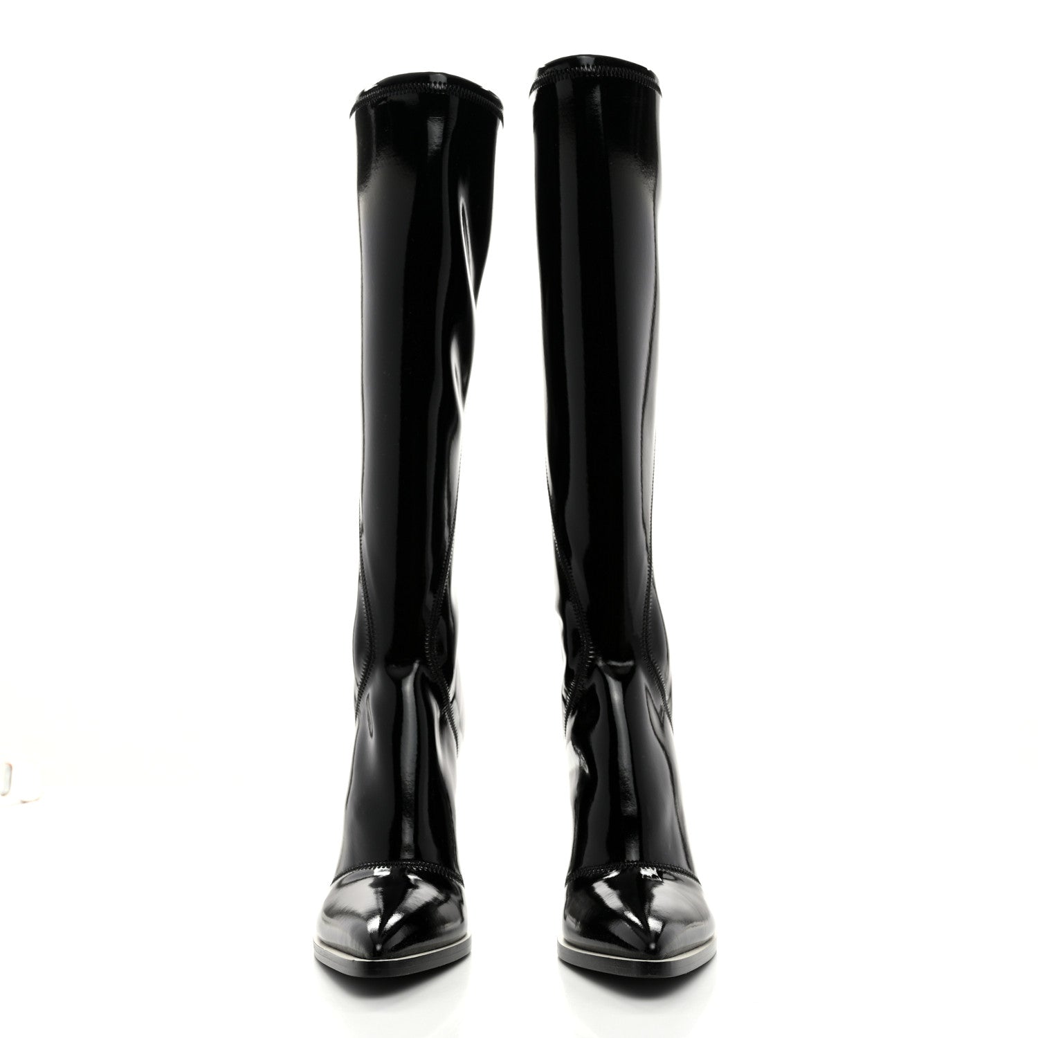 Fendi Glossy Neoprene FFrame Boots 37 Black 2 of 7