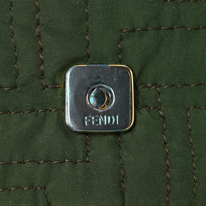 Fendi Nylon Nappa FF Stitched Nano Baguette Maxi Handle Charm Green Pink 11 of 14