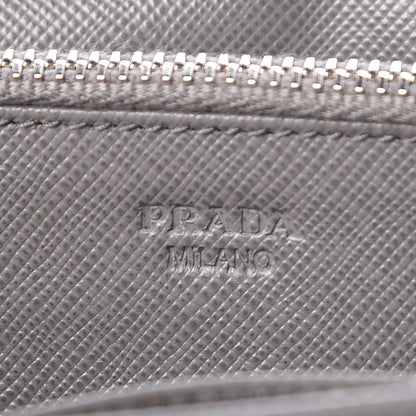 Prada Saffiano Metal Flap Wallet With Strap Marmo 6 of 11