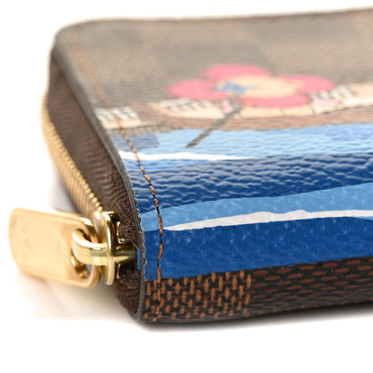 Louis Vuitton Damier Ebene 2019 Christmas Animation Zippy Coin Purse Blue 7 of 9