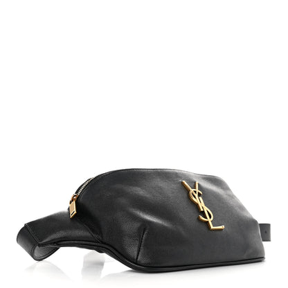 Saint Laurent Grain De Poudre Monogram Belt Bag Black 3 of 9