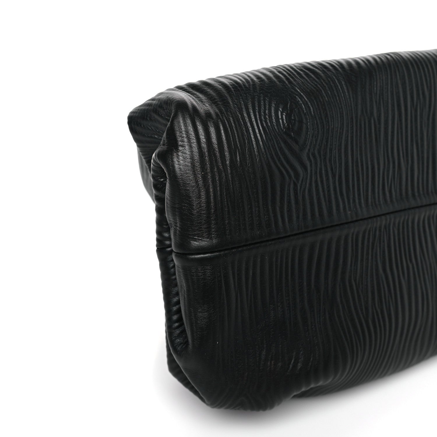 Bottega Veneta Bark Calfskin Embossed The Pouch Oversized Clutch Black 8 of 9
