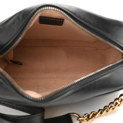 Gucci Calfskin Matelasse Small GG Marmont Chain Shoulder Bag Black 5 of 11