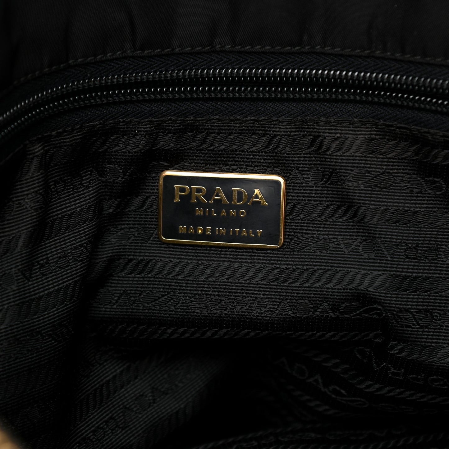 Tessuto Nylon Chain Shoulder Bag Black