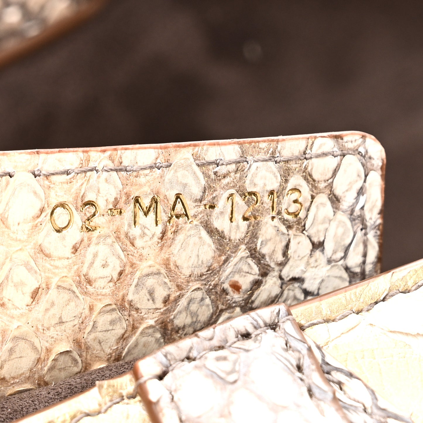 Metallic Snakeskin Saddle Bag Gold Multicolor