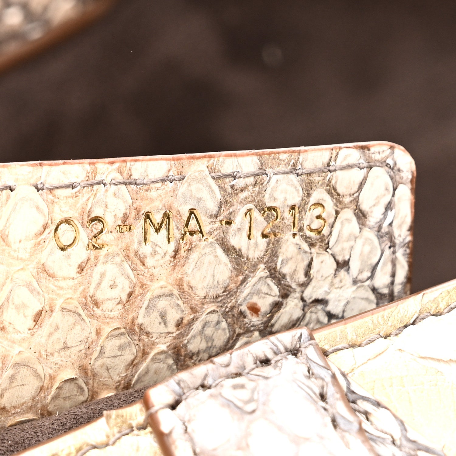 Christian Dior Metallic Snakeskin Saddle Bag Gold Multicolor 7 of 10