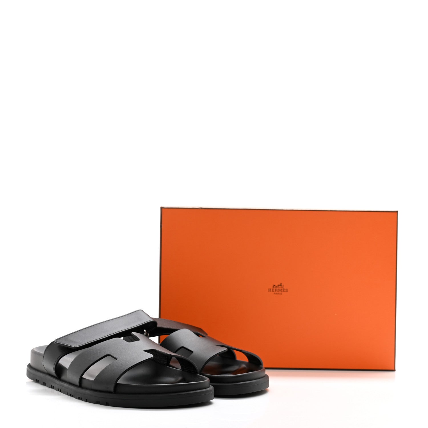 Hermes Calfskin Womens Chypre Sandals 39 Black 9 of 9