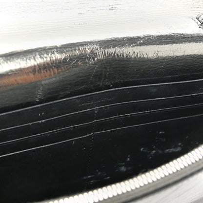 Saint Laurent Metallic Crackled Calfskin Kate Monogram Tassel Chain Wallet Antracite Black 12 of 20