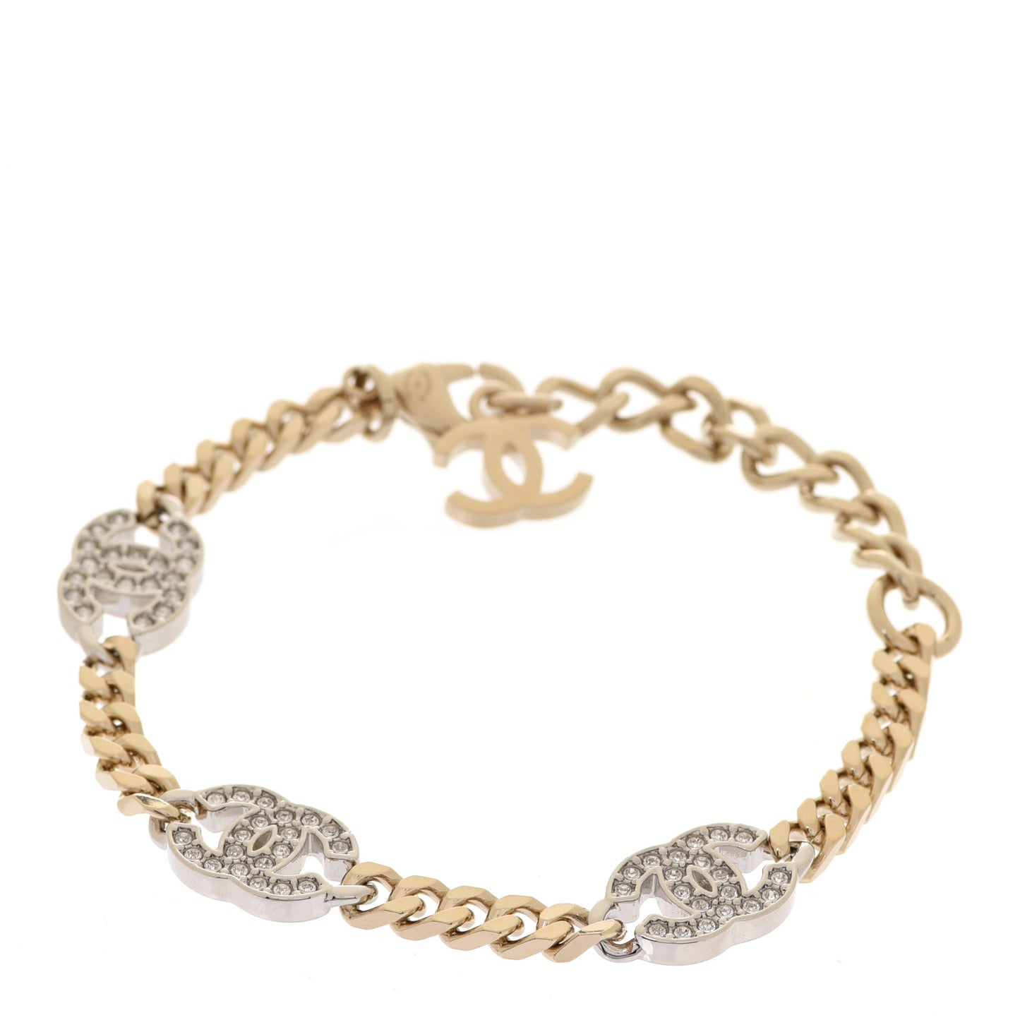 Crystal CC Chain Bracelet Gold Silver
