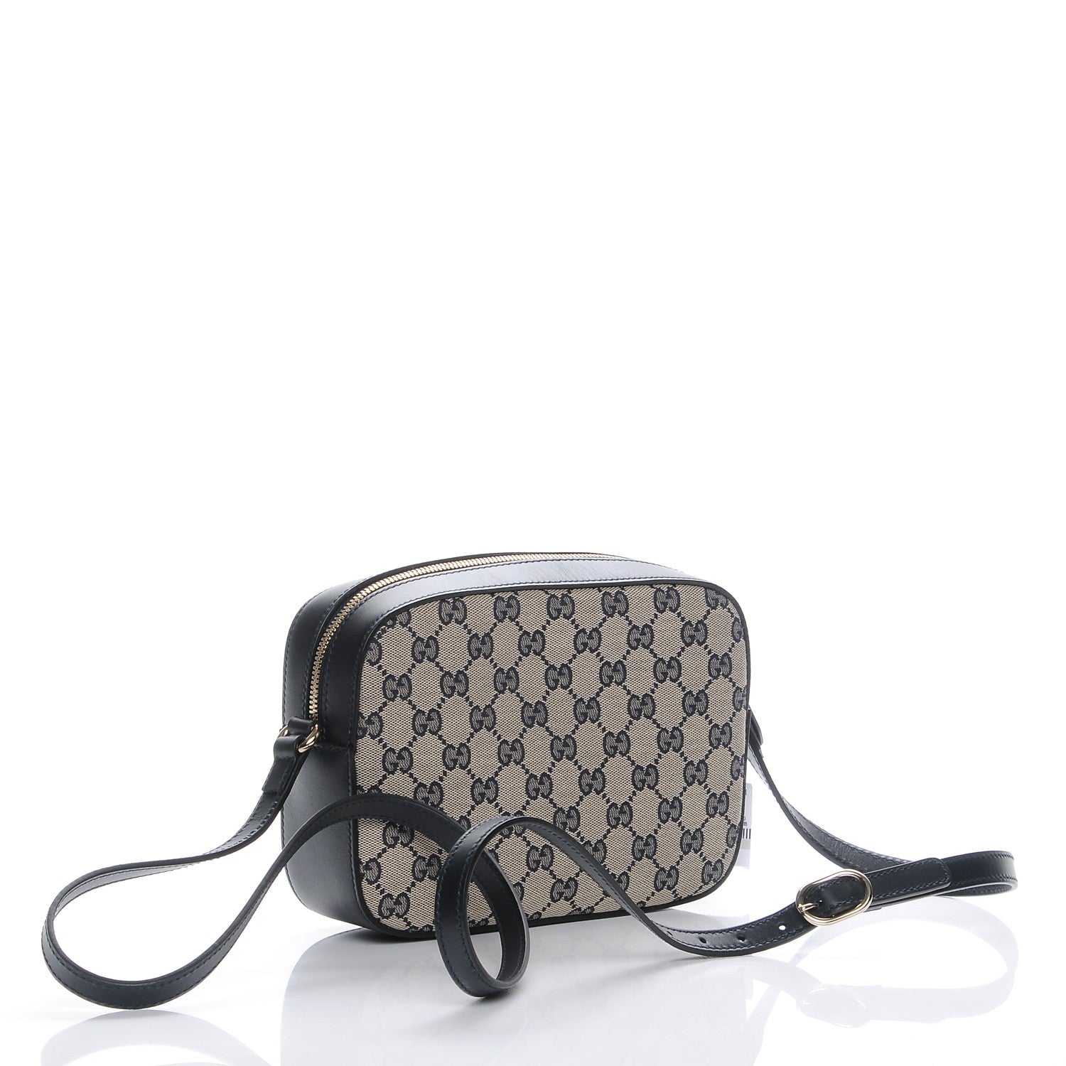 Gucci Monogram Web Small Webby Bee Shoulder Bag Beige Blue 3 of 8