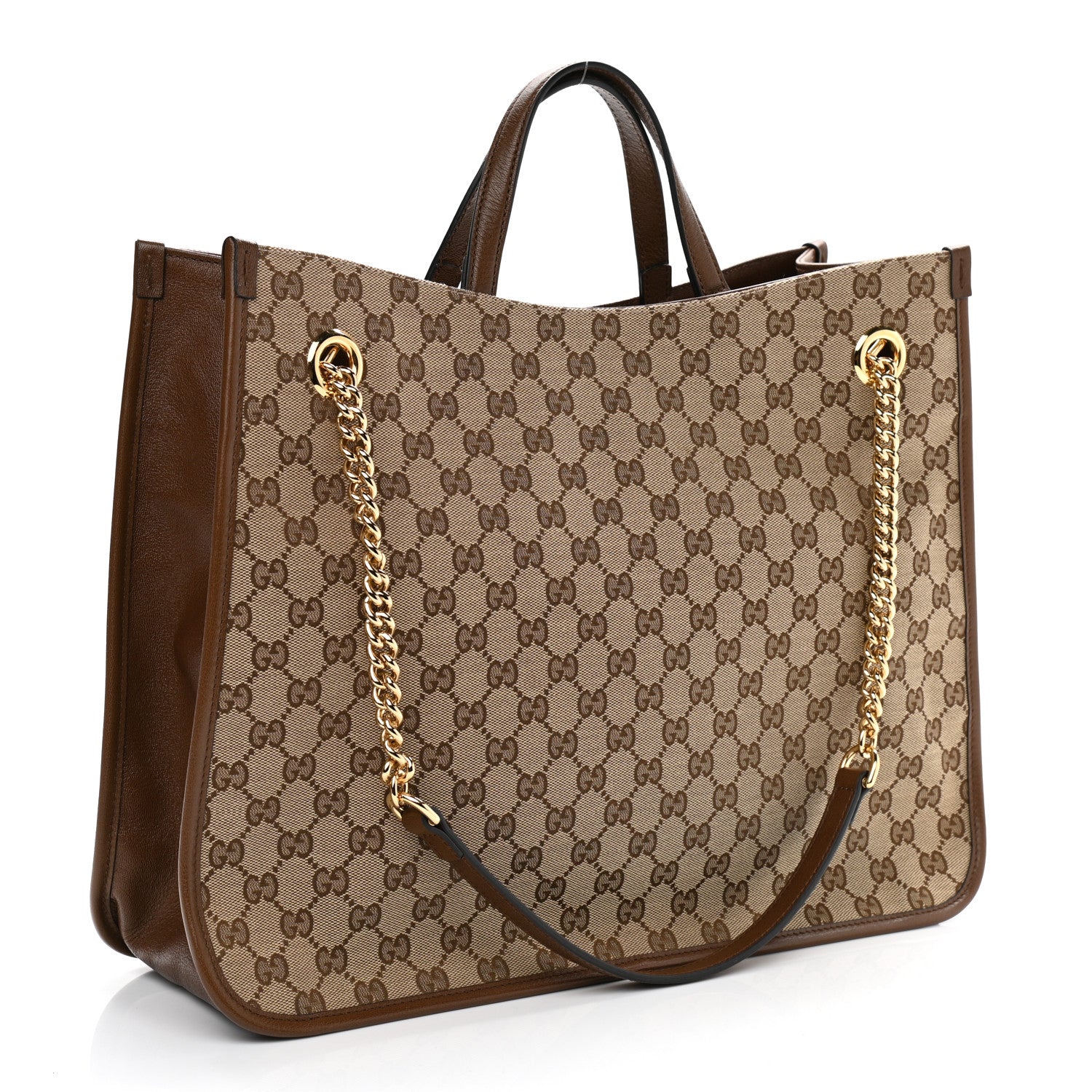 Gucci Monogram Calfskin Large Horsebit 1955 Tote Bag Beige Brown Sugar 3 of 10