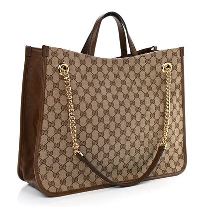 Gucci Monogram Calfskin Large Horsebit 1955 Tote Bag Beige Brown Sugar 3 of 10