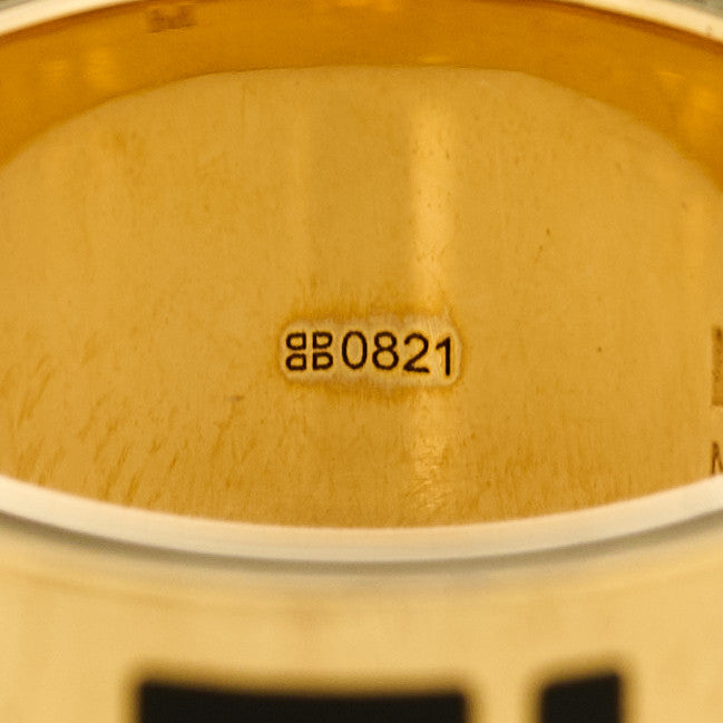 Metal Enamel Forever Fendi Ring M 54 7 Gold Black