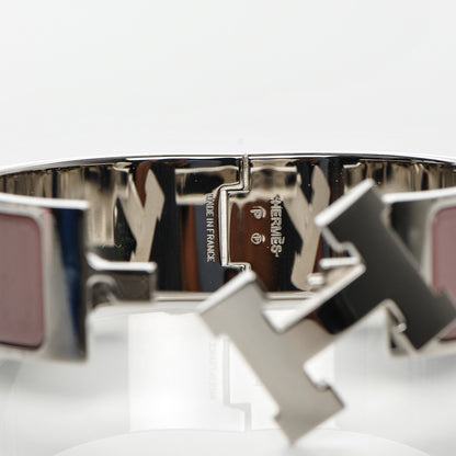 Hermes Enamel Wide Clic Clac H Bracelet PM Rose Poudre 4 of 5