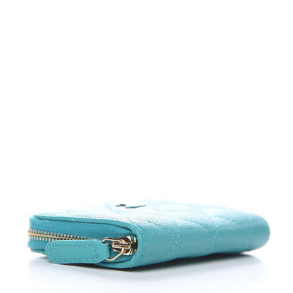 Chanel Caviar Quilted Zip Coin Purse Turquoise 4 of 8