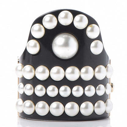 Chanel Resin Pearl CC Cuff Black 3 of 5