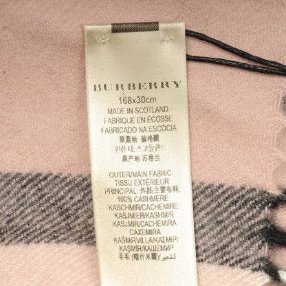 Burberry Cashmere Giant Heritage Check Fringe Scarf Ash Rose 3 of 5