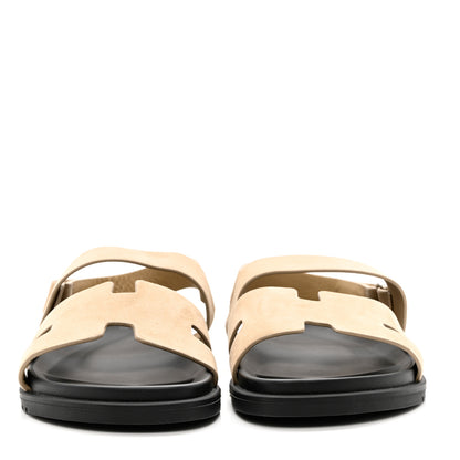 Hermes Suede Goatskin Mens Genius Sandals 45 Beige Argile 2 of 8