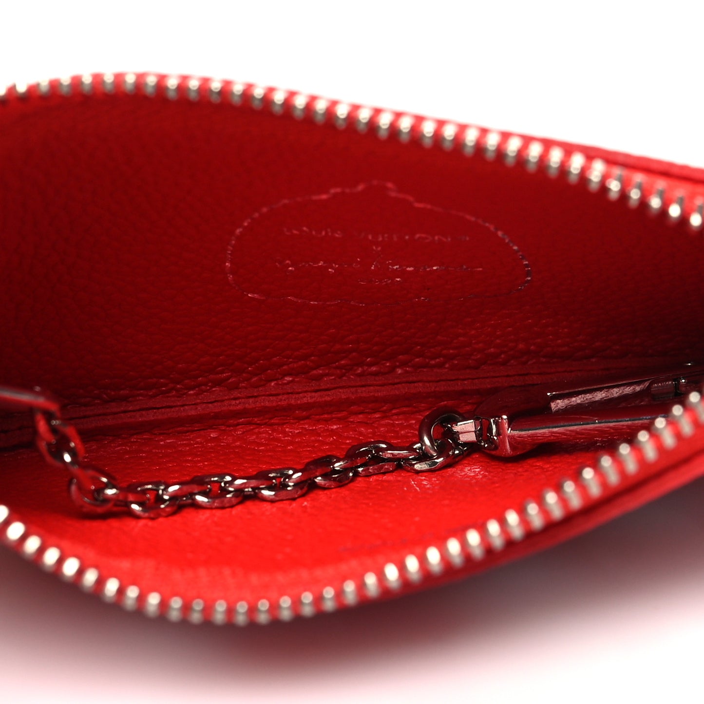 LV X YK Empreinte Infinity Dots Key Pouch Red White
