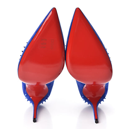 Christian Louboutin Veau Velours Anjalina 100 Pumps 39.5 Azulejo 8 of 10