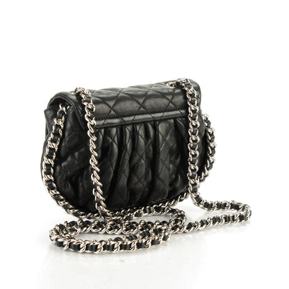 Chanel Washed Lambskin Quilted Mini Chain Around Flap Black 3 of 7