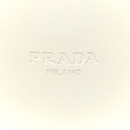 Prada Brushed Calfskin Metal Triangle Logo Fisherman Mens Sandals 9 White 7 of 8