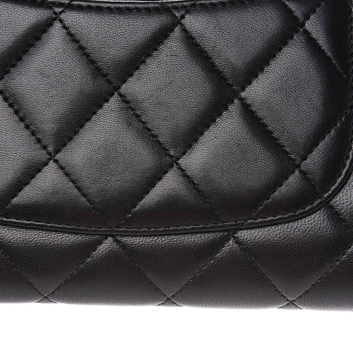 Chanel Lambskin Quilted Large Flap Wallet Black 7 of 15