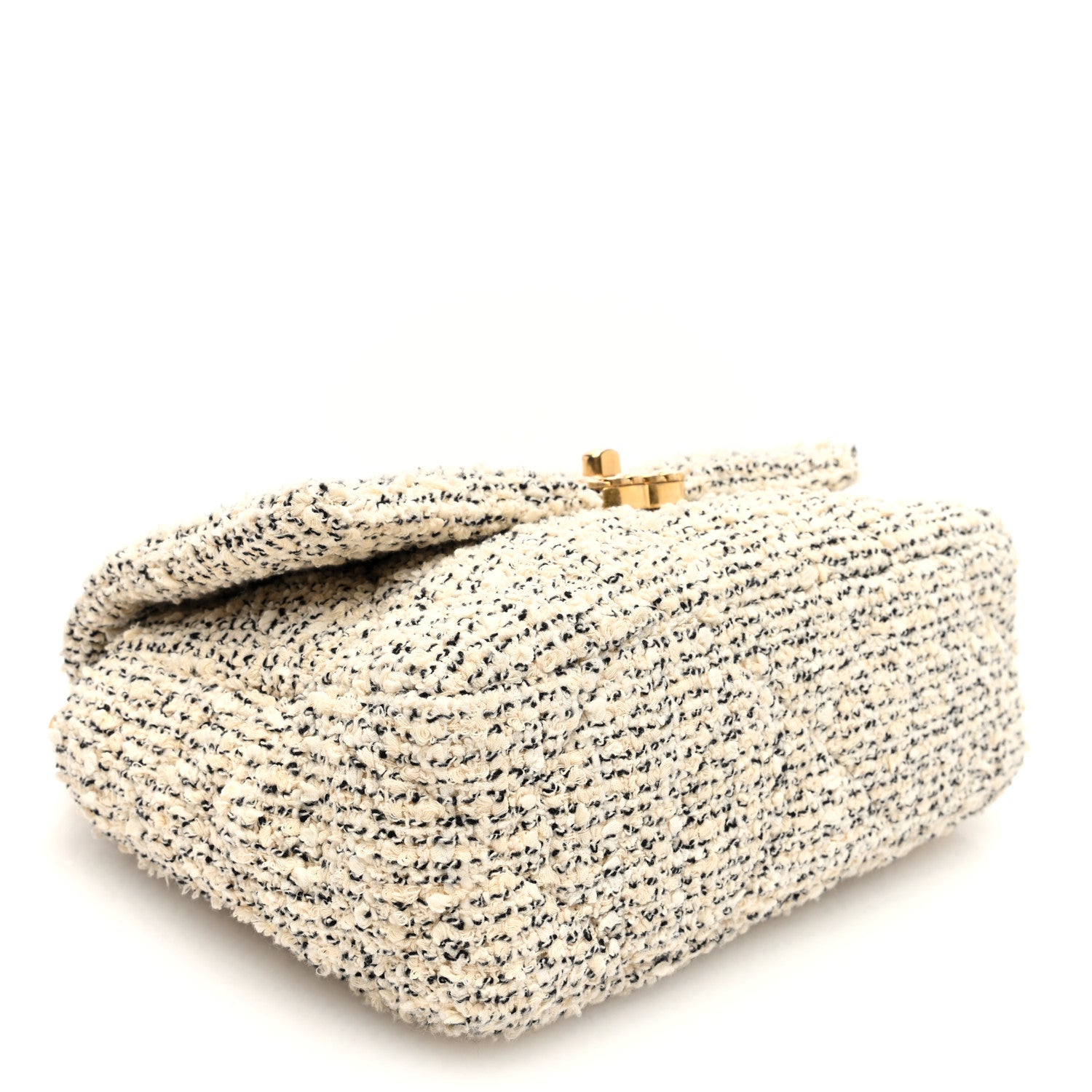 Chanel Tweed Quilted Medium Chanel 19 Flap Ecru Black 4 of 10