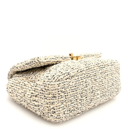 Chanel Tweed Quilted Medium Chanel 19 Flap Ecru Black 4 of 10