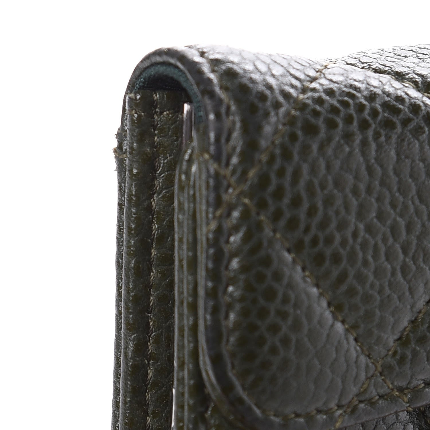 Chanel Caviar Quilted 6 Key Holder Green 10 of 12