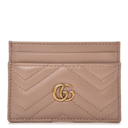 Gucci Calfskin Matelasse GG Marmont Card Holder Porcelain Rose 1 of 7