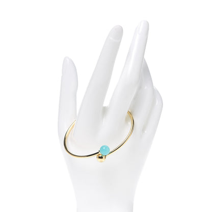 Tiffany 18K Yellow Gold Amazonite 8mm HardWear Ball Bypass Bracelet 2 of 5