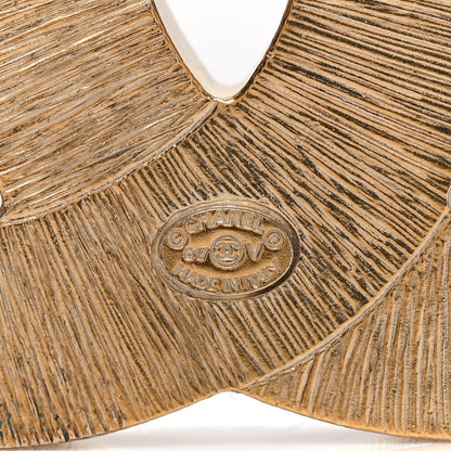 Chanel Metal Quilted CC Brooch Silver Gold 4 of 5