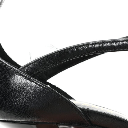 Saint Laurent Calfskin Cassandra 100 Ankle Strap Sandals 37 Black 10 of 11