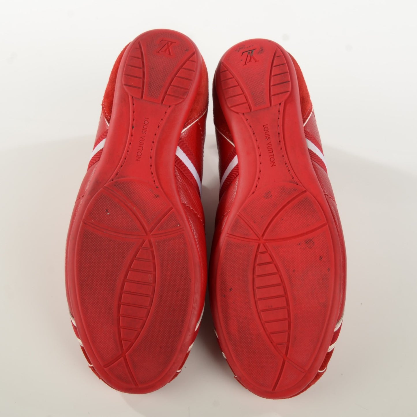 Calfskin Suede Sneakers 8 Red