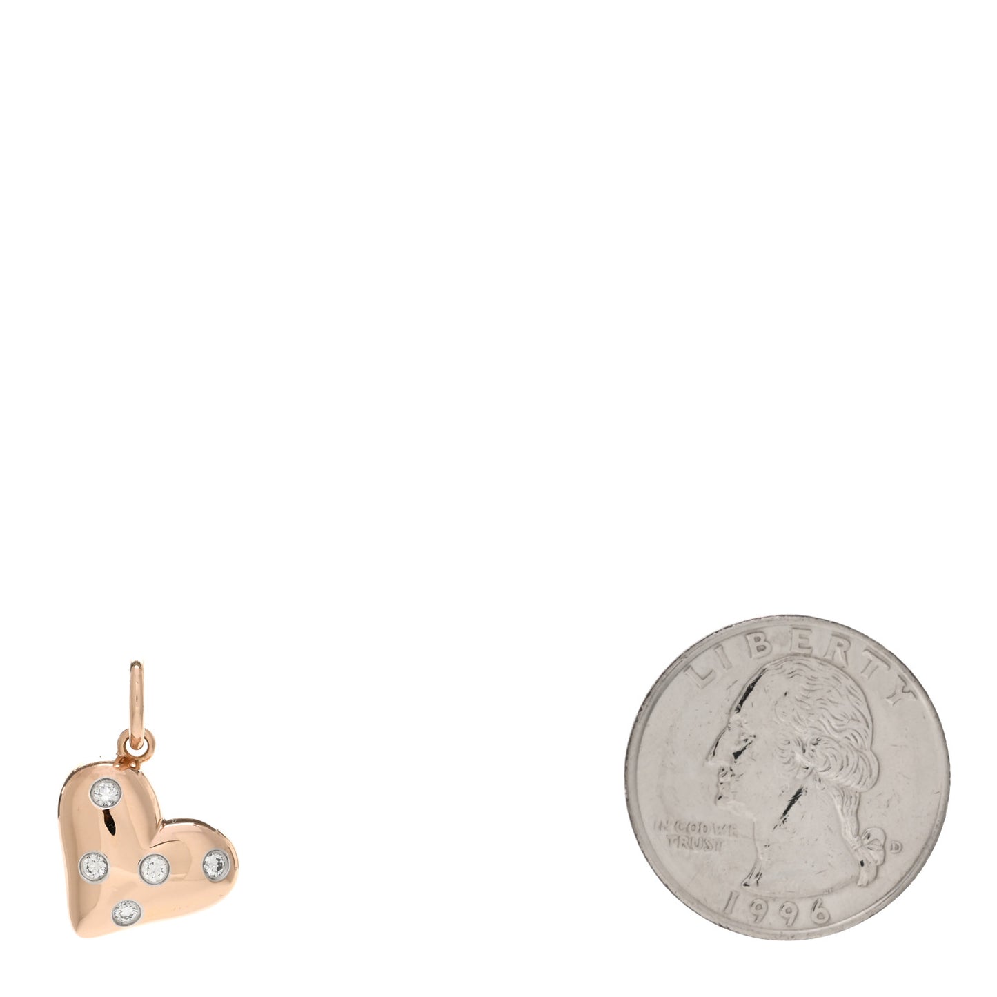 18K Rose Gold Platinum Diamond Etoile Heart Charm