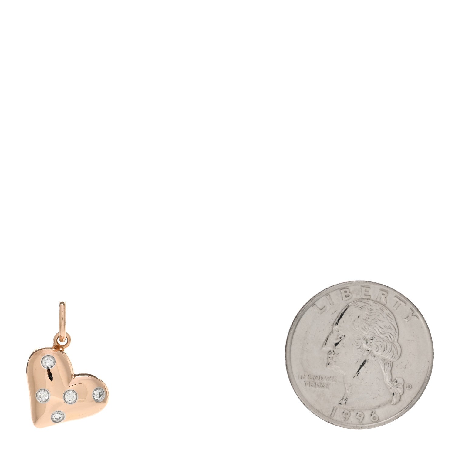 Tiffany 18K Rose Gold Platinum Diamond Etoile Heart Charm 2 of 3