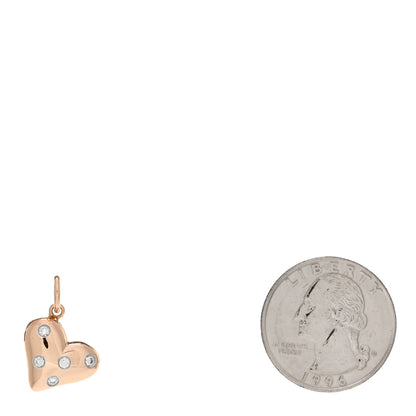 Tiffany 18K Rose Gold Platinum Diamond Etoile Heart Charm 2 of 3