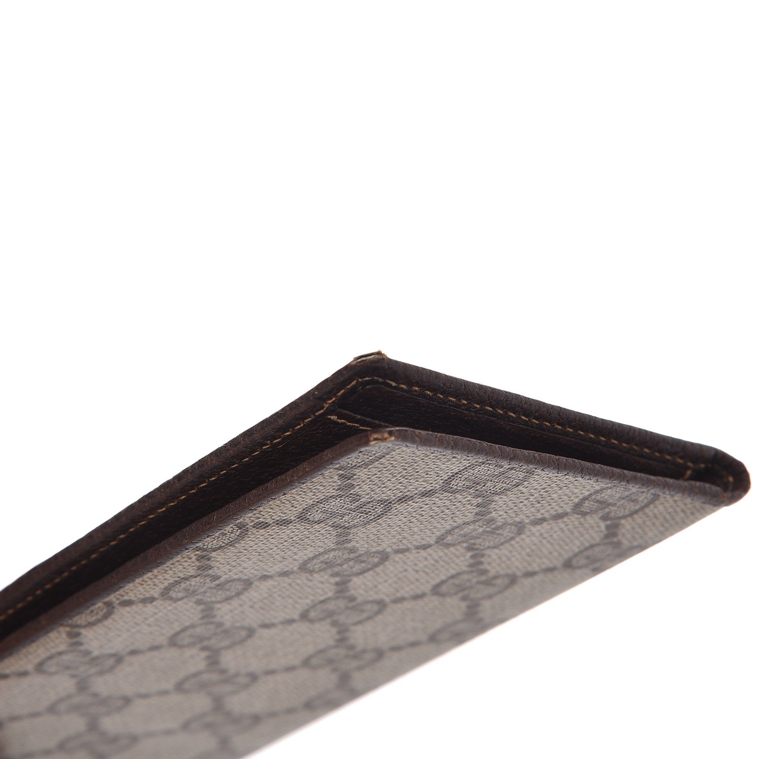 Gucci Coated Canvas Monogram Checkbook Wallet Brown 9 of 11