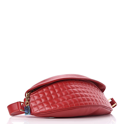 Celine Calfskin Quilted C Charm Belt Bag Red 4 of 9