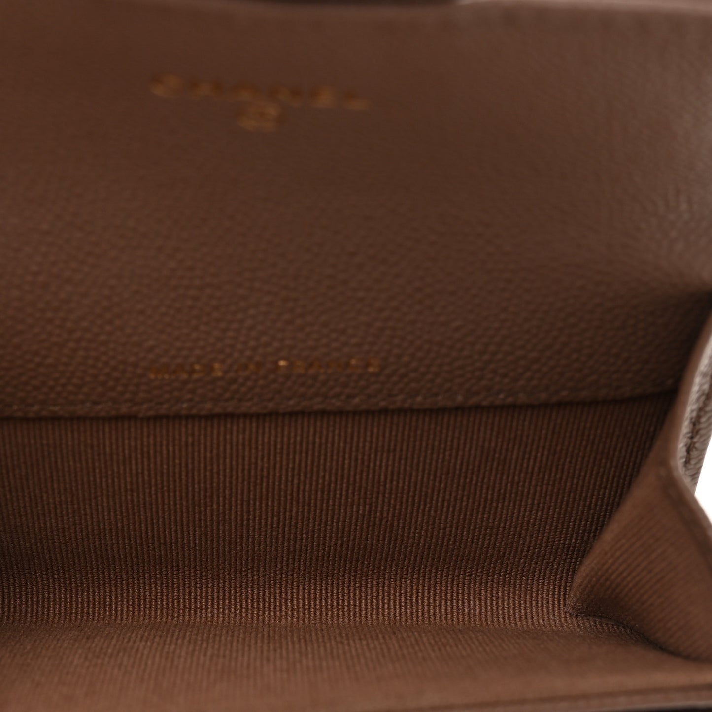 Caviar Quilted Flap Card Holder Wallet Brown