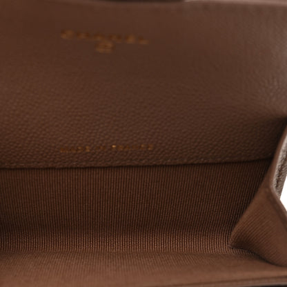 Chanel Caviar Quilted Flap Card Holder Wallet Brown 5 of 9