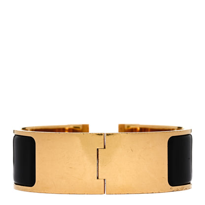 Hermes Enamel Wide Clic Clac H Bracelet GM Black 3 of 6