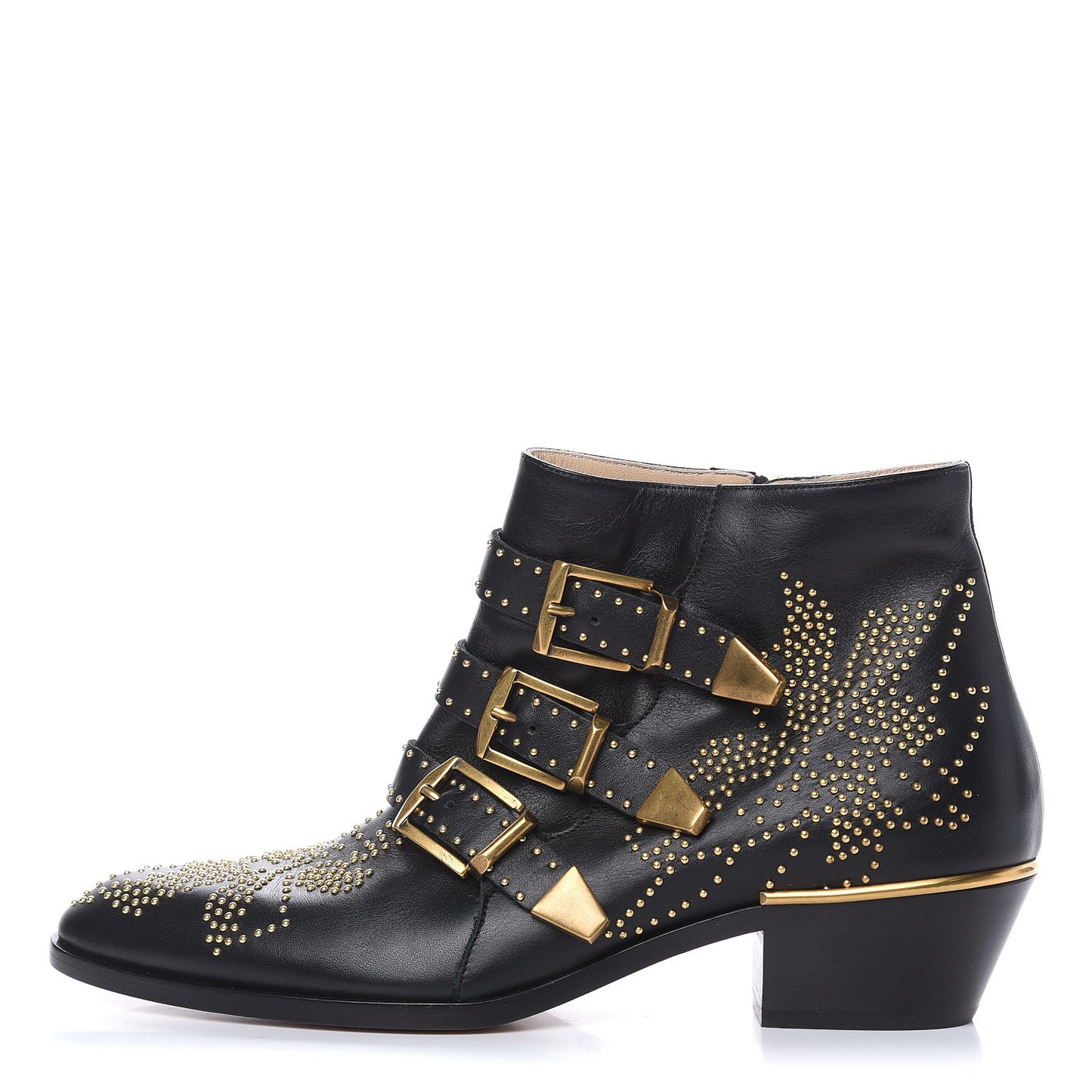 Nappa Sheepskin Studded Susanna Ankle Boots 39.5 Black