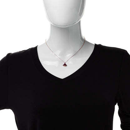Bulgari 18K Rose Gold Diamond Carnelian Divas' Dream Pendant Necklace 2 of 6